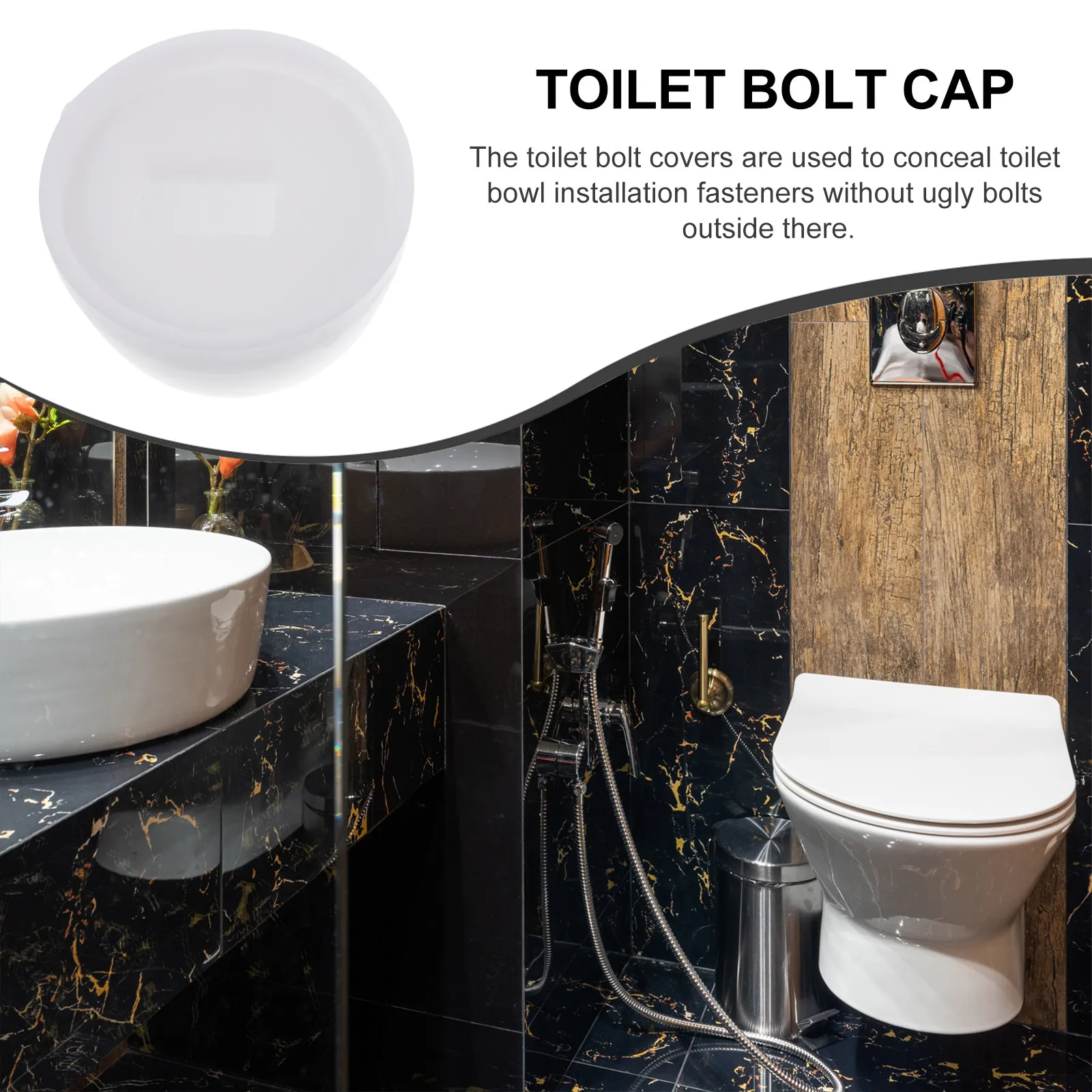 3Pair Toilet Bolt Covers Universal Plastic Toilet Bowl Installation Accessories Decorative Bolt Caps Replacement for Closestool