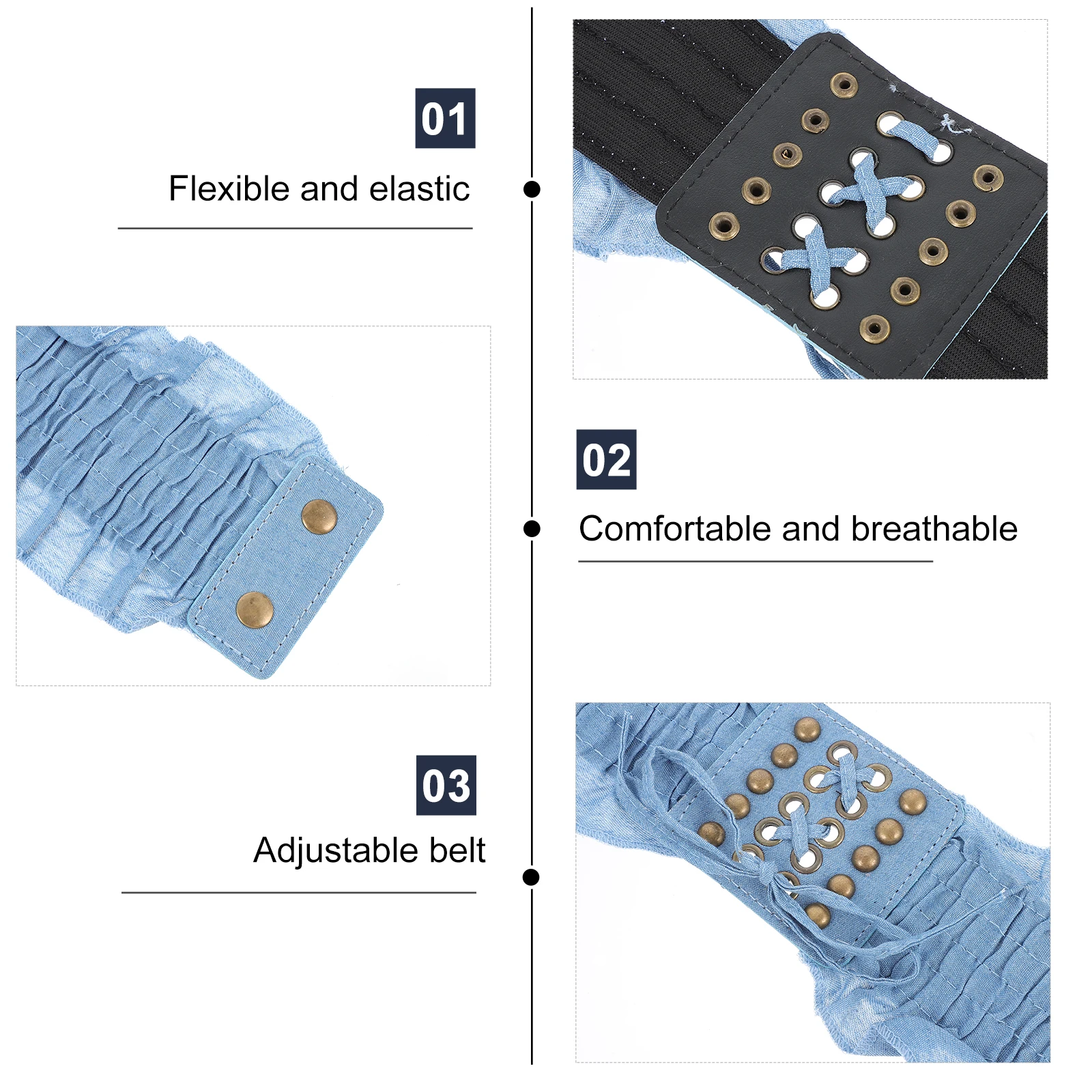 

Elastic Braided Denim Waist Girdle Blue Macrame Women Belt Adjustable Shaping Elastic Waistb Dresses