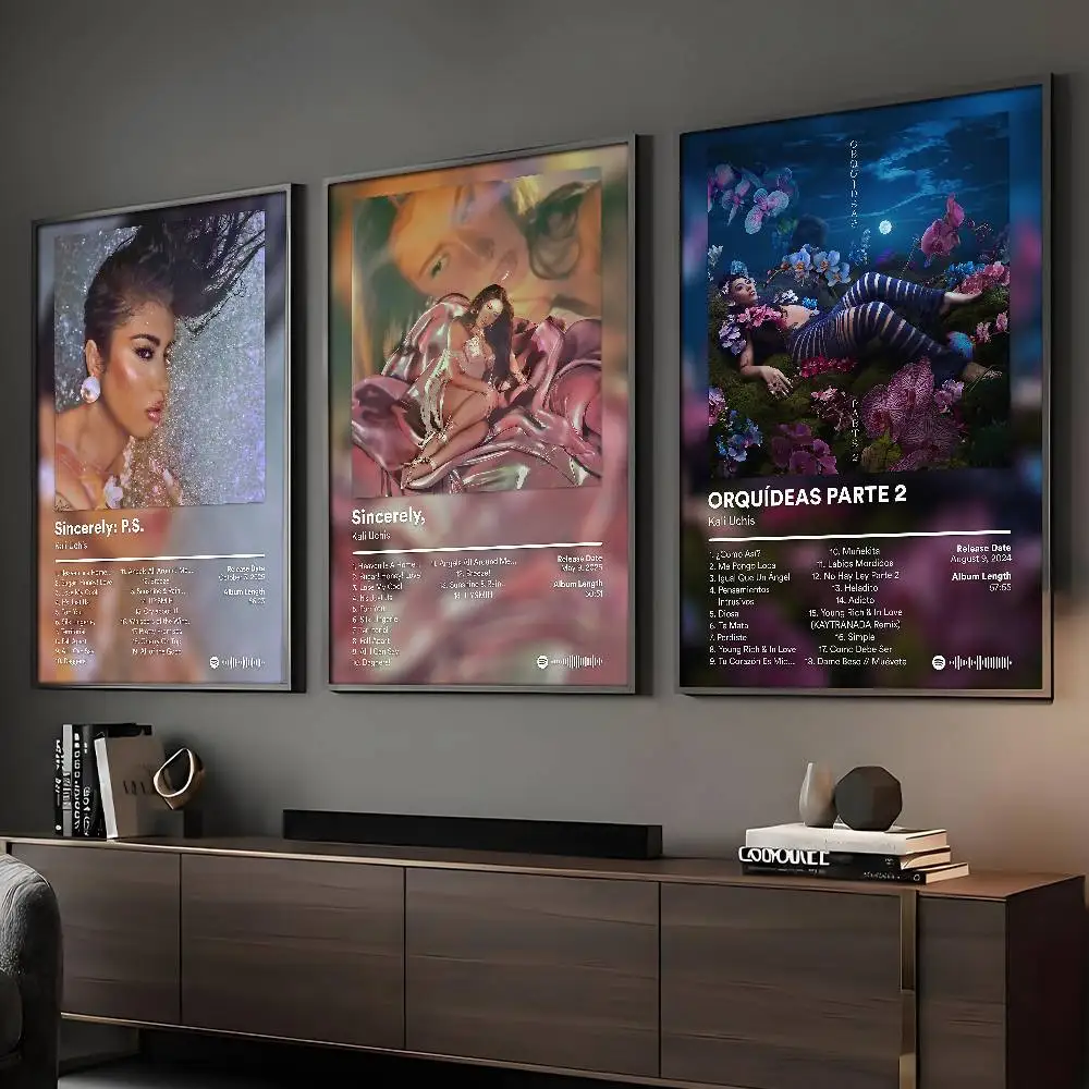 Singer Kali Uchis Sincerely Poster Sticky Wall Art Printing Waterproof Home Living Bed Room Bar Aesthetic Decor