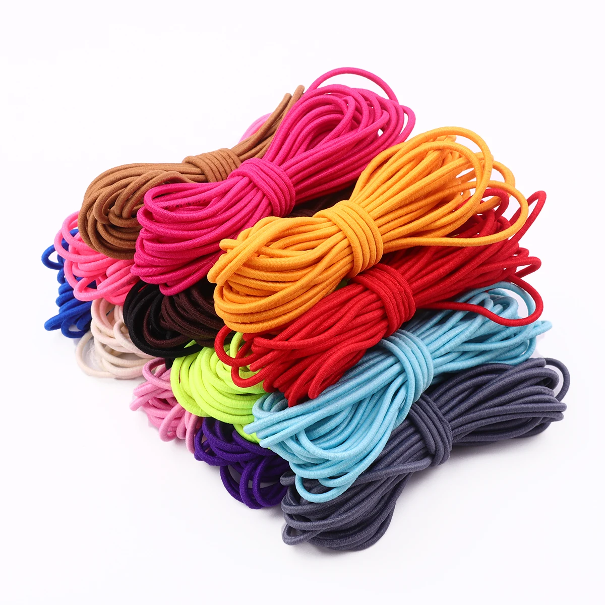 5 Meters 2mm 2.5mm Round Elastics Rope Bungee Cords Multicolor Elastic Rubber Bands Strap String Handmade Diy Sewing Accessories