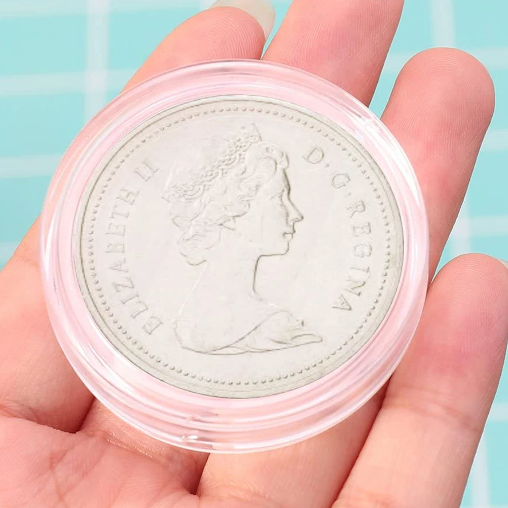 20 قطعة صندوق أكريليك شفاف بحافة ناعمة منظم تخزين مقاوم للغبار لهواة الجمع المحمولة حامل العملات المعدنية طقم العملات المعدنية البلاستيكية #1