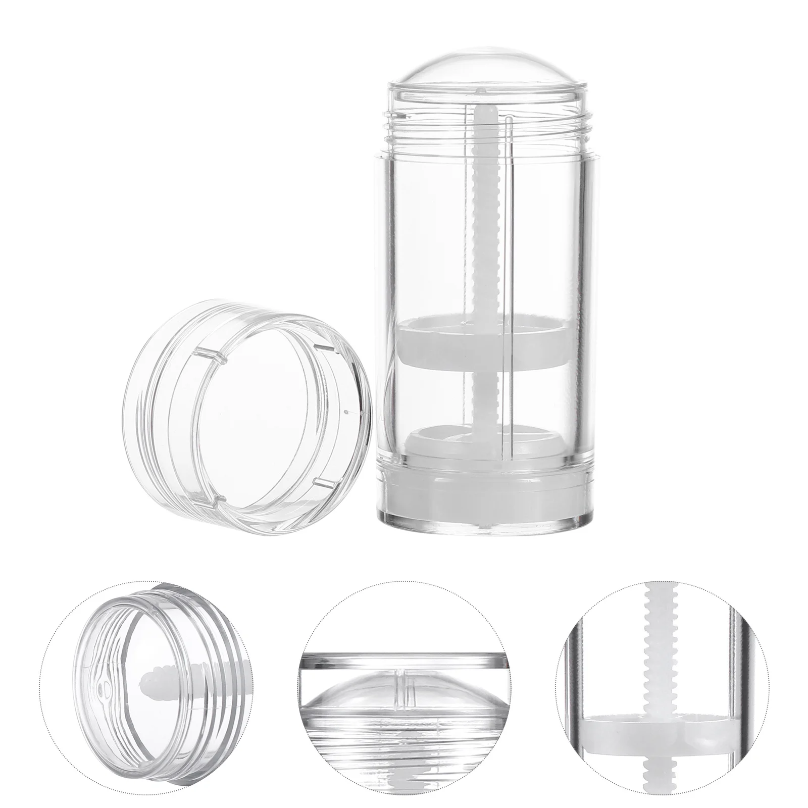 6pcs 50Ml Clear Empty Twist-Up Deodorant Containers Refillable Plastic Tubes For Homemade Solid Perfume Lip Balm Storage Holder