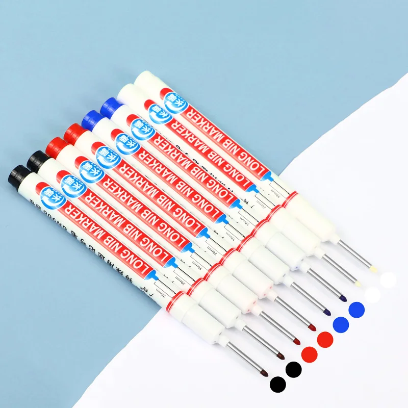8Pcs Oily Long Mouth Marking Pen,Metal Perforated Paint Pen,For Furniture Decoration Bookshelves Marking Lamp Drilling Positions