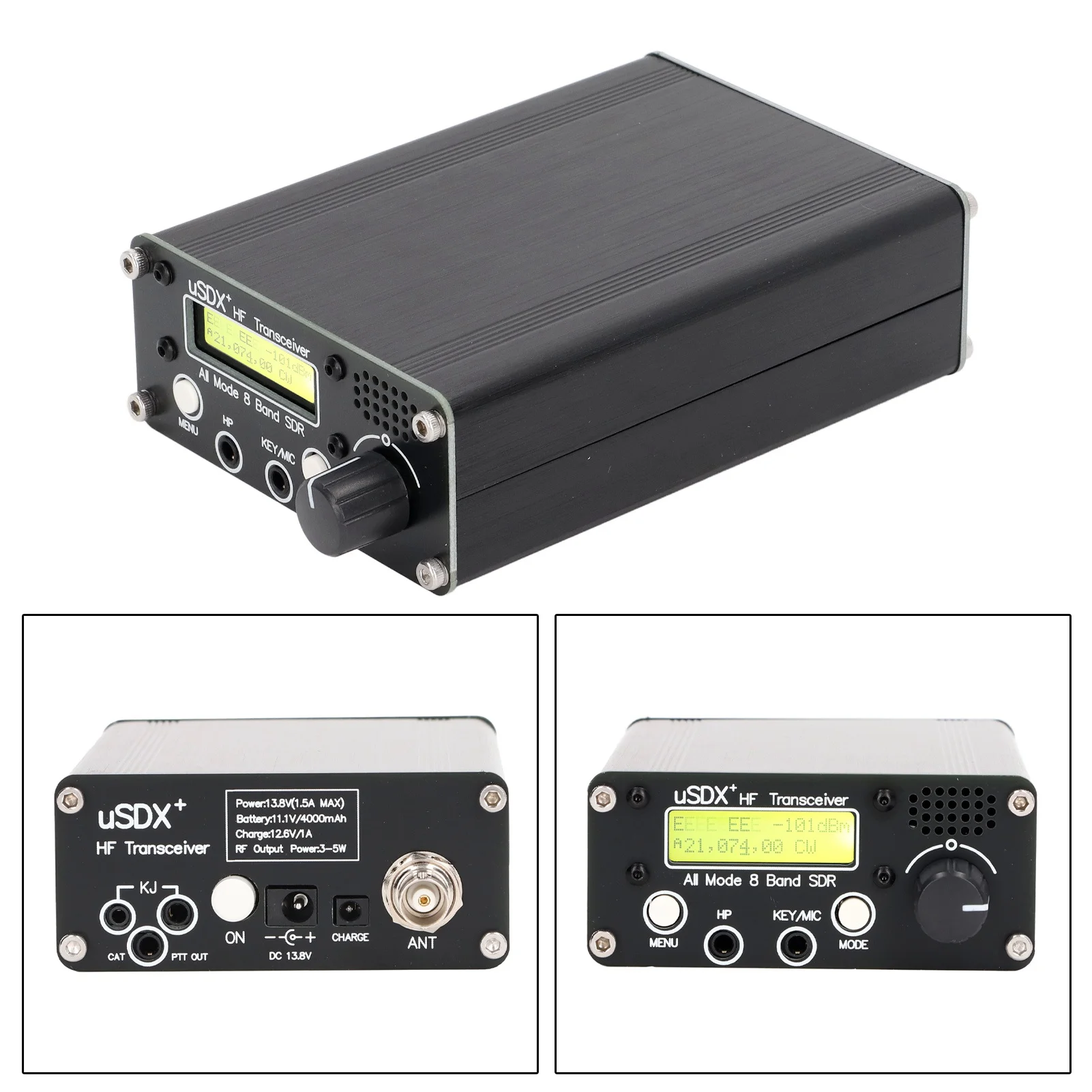 Transceptor de rádio de 8 bandas LCD Modo completo HF SSB QRP Transceptor com conector de antena BNC QRP SSB Transceptor Transceptor