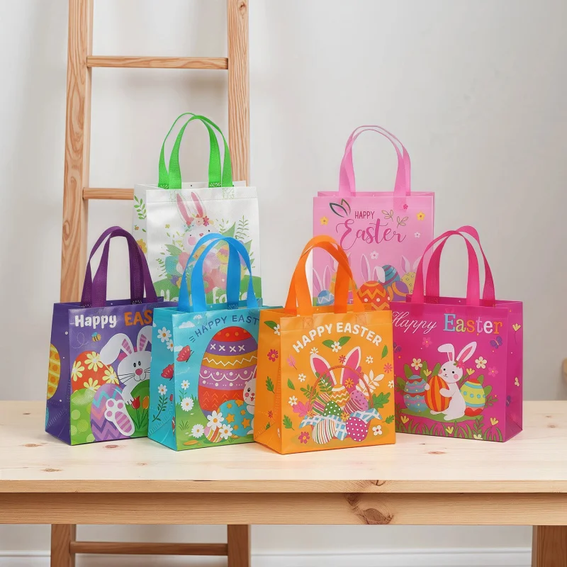 

Easter Theme Gift Packaging Bag Non-Woven Bag Cartoon Rabbit Egg Hunt Party Gift Tote Bag