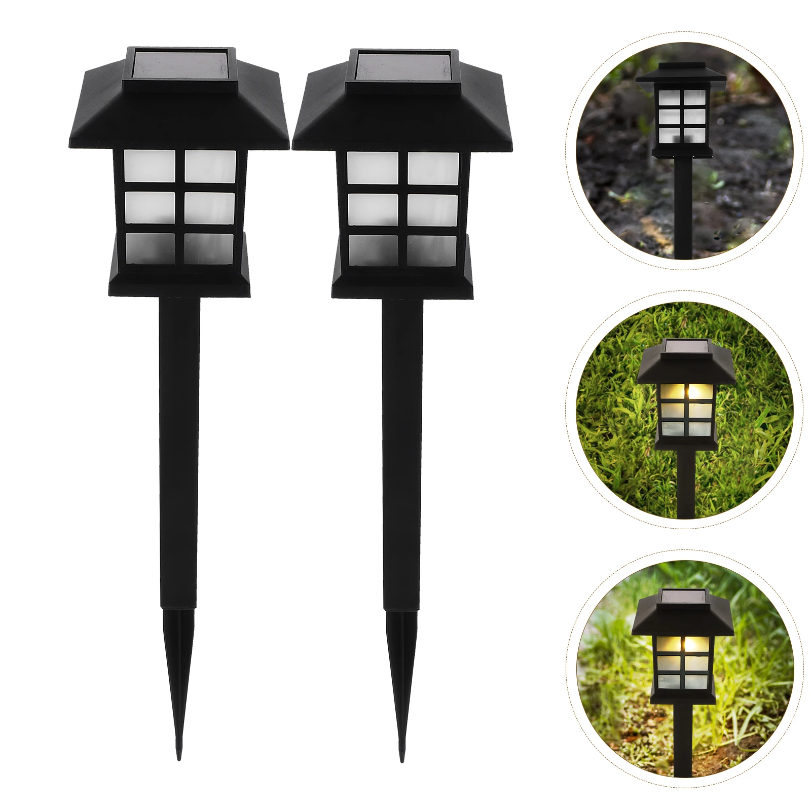 

2 PCS Lawn Lamp Landscape Decoration Solar Energy Floor Household LED Home Abs