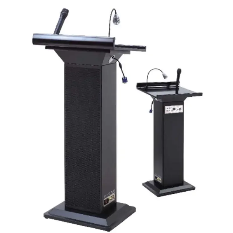 

High Quality Multimedia Church Podium Stand Morden Pulpit Digital Podiums For Church Speakers Desk With Microphone