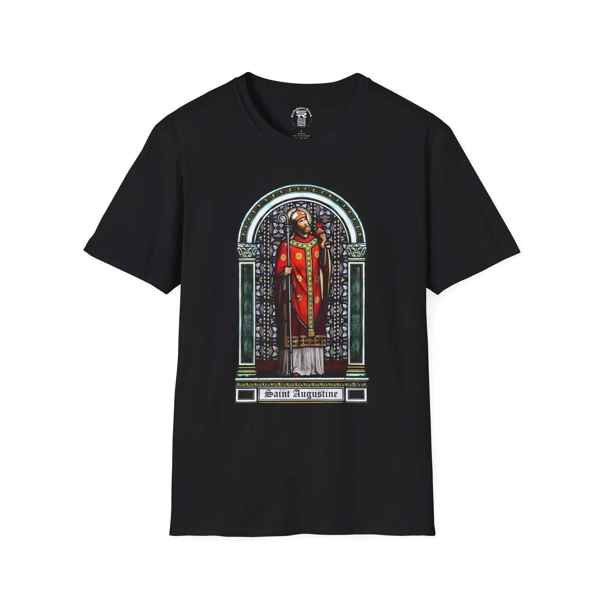 Saint Augustine Stained Glass SR T Shirt Religious Orthodox Catholic Christian Church Clothing 12 colors