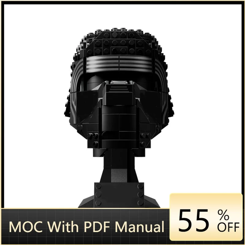 

529 Parts Star Battle Series Cool Black Helmet Model MOC Building Blocks Set DIY Creative Assembly Display Toys Birthday Gifts