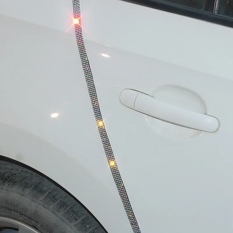 

4pcs Color Rhinestone Crystal Car Door Edge Protector Sticker Strips Anti Collision Edge Guard Scratch Protector DIY Car-styling