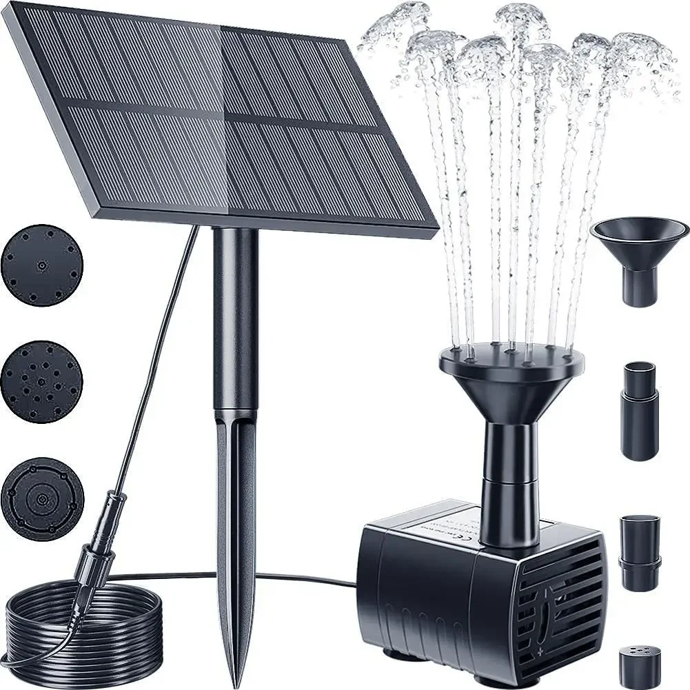 2.5W Solar Panels Water Fountain Pump Outdoor Upgraded Solar Fountain Pond Pump Kit for Bird Bath Garden Backyard Pool Fish Tan