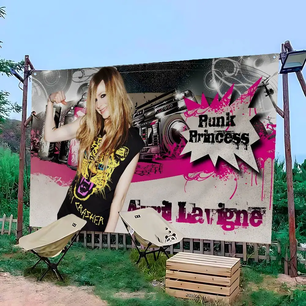 Singer A-Avril L-Lavigne Small Size Cheerleading Banner Hand Pulled Flag Outdoor Atmosphere Flags