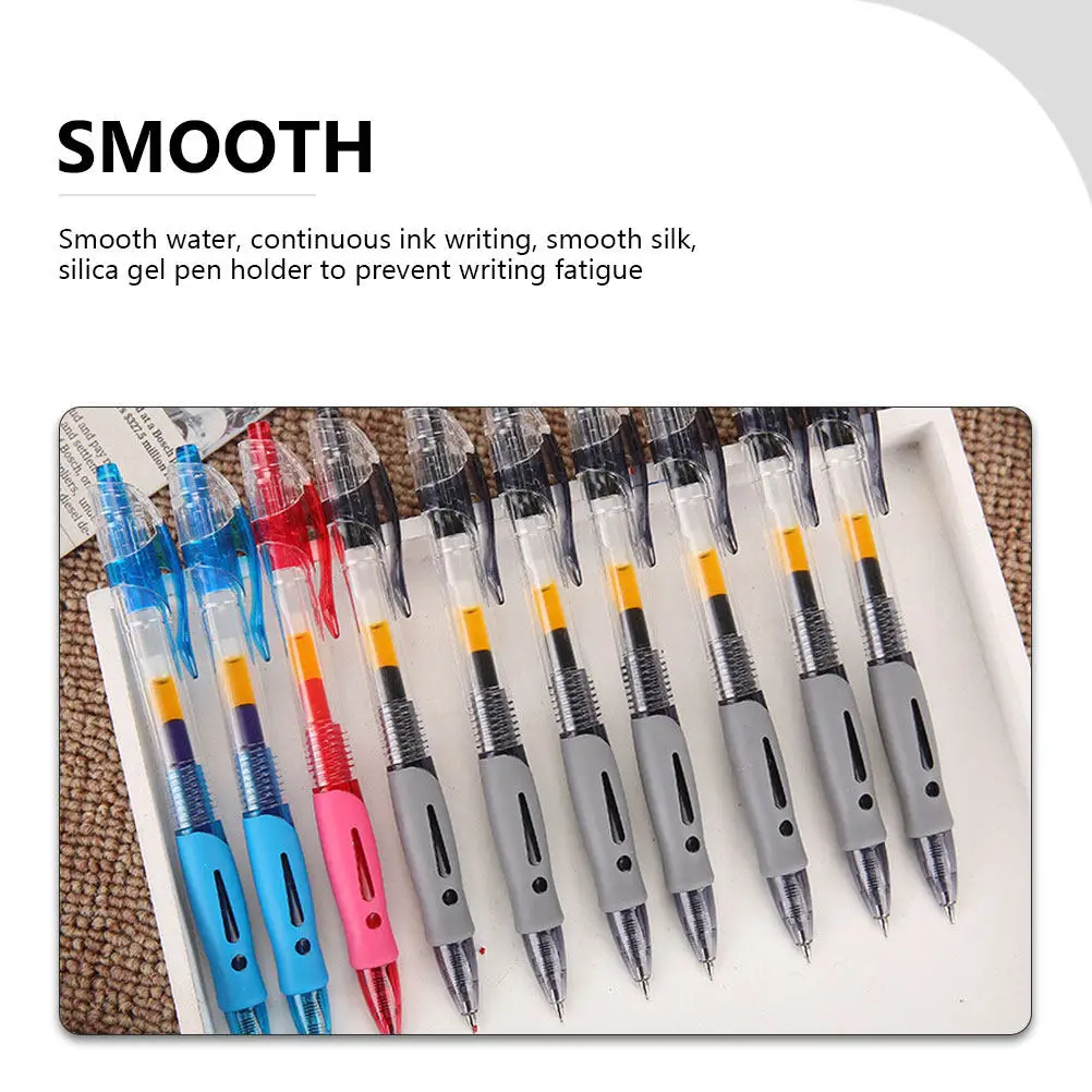 

12Pcs Premium Ballpoint Pens Smooth Writing Antiskid Grip for Office School Study Portable Writing Instrument Student Supply
