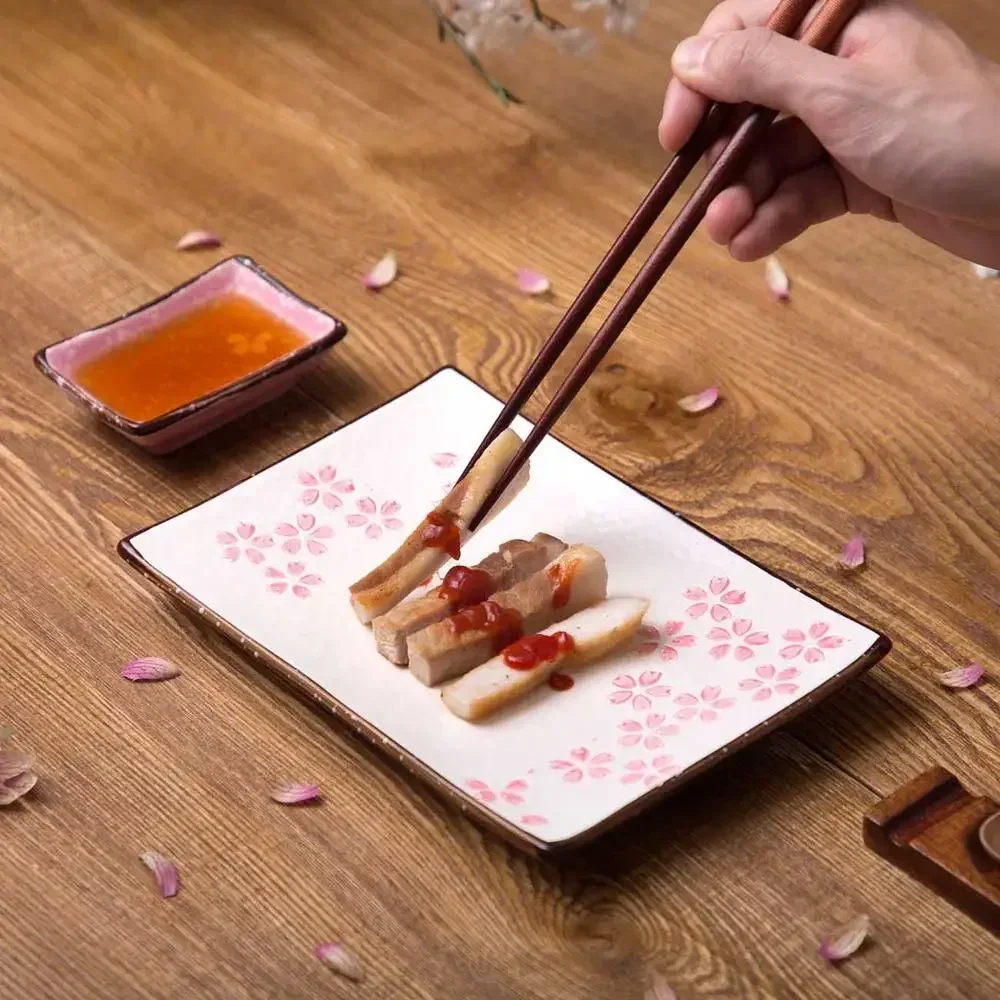

Ceramic Plate Sakura Dinner Pattern Plates Dishes Dessert Salver Food Dish Cake Snack Tray Restaurant Serving Tableware Dish