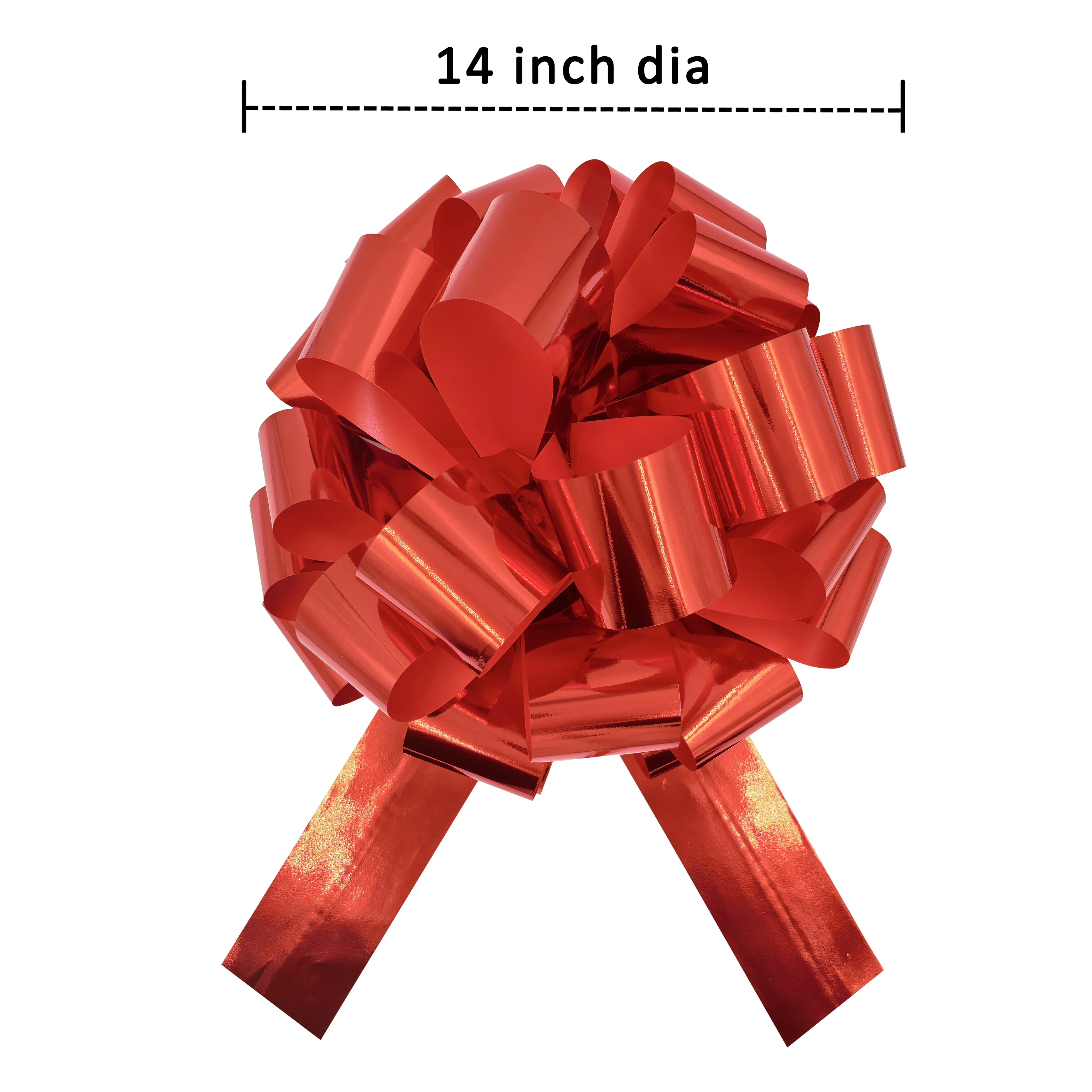 14 بوصة هدية كبيرة سحب القوس كبير معدني أحمر سيارة الانحناء الشريط لهدايا عيد ميلاد الزفاف التفاف عيد الميلاد ديكور المنزل