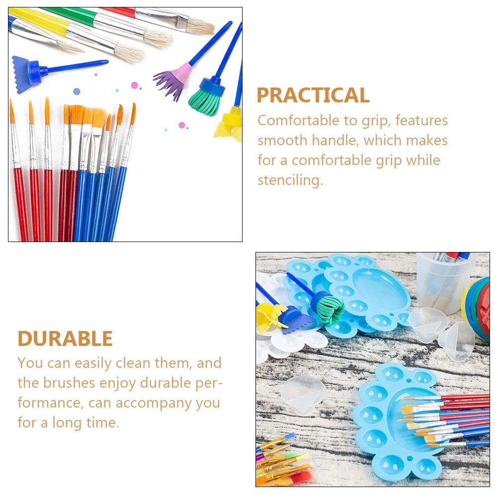 

1Set Students Paint Brush Set High Quality Bristles Smooth Handle for Comfortable Drawing Reusable Art Oil Painting Supplies