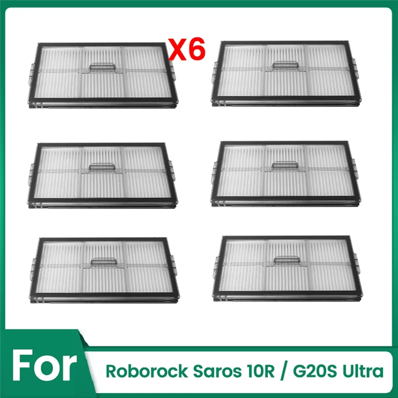 

ABRW-Hepa Filter For Roborock Saros 10R / G20S Ultra Vacuum Cleaner Parts Washable Hepa Filter Replacement Spare Parts 6PCS