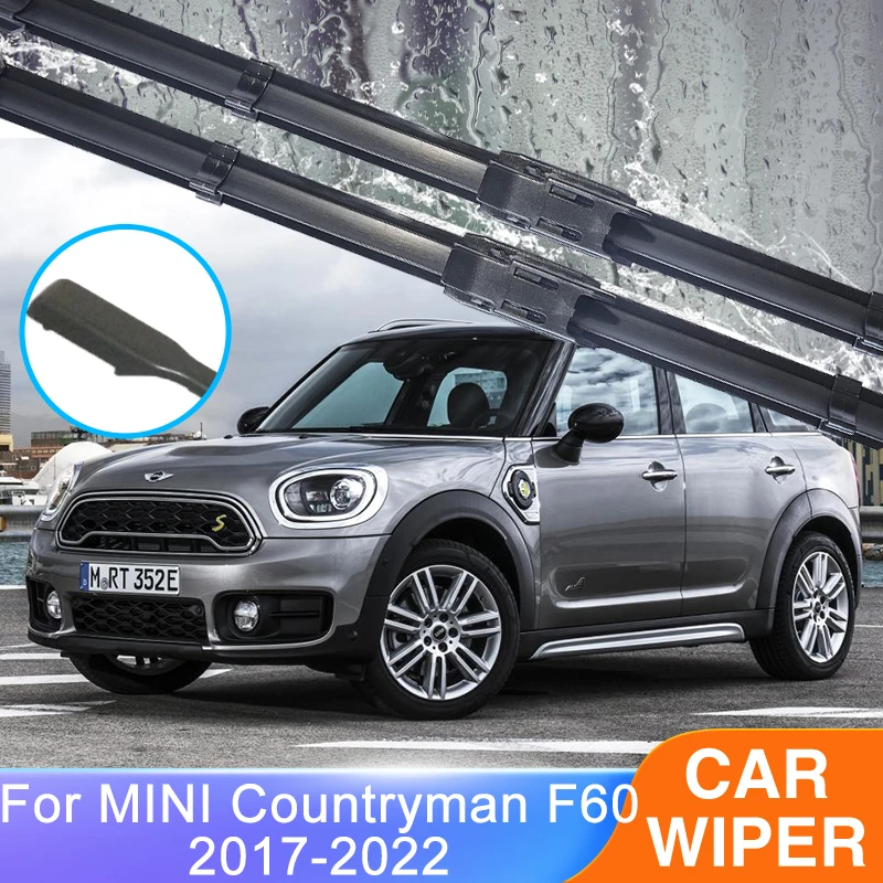 Dla MINI Countryman F60 2017 ~ 2022 wycieraczki przedniej tylnej szyby samochodu zestaw ostrzy zestaw szczotek czyszczenie akcesoria do przedniej szyby