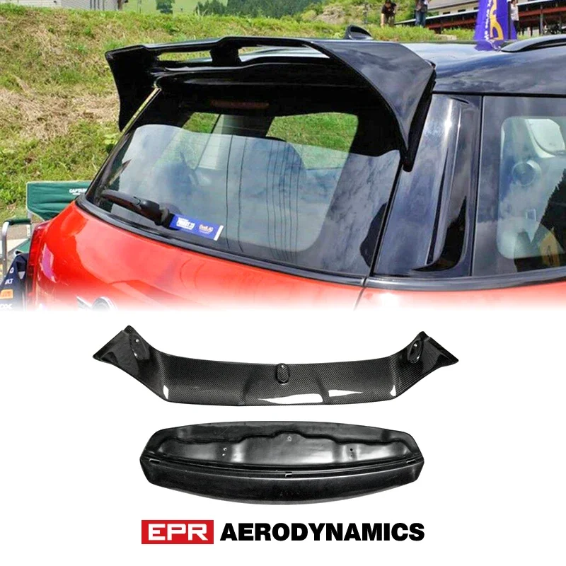 for Mini Carbon Fiber Roof Top Wing Lip Trim for R60 Countryman Duell AG Rear Roof Spoiler Body Kit Tuning  Car Accessorion