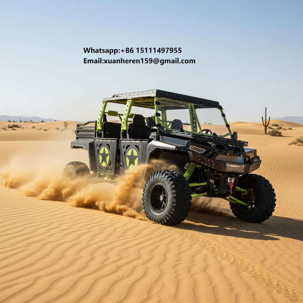Vehículo Todoterreno de 1000cc 4x4 Fabricado en China, Vehículo Todoterreno para Adultos de Cuatro Ruedas y Seis Plazas, Quad, Buggy, Motocicleta Todoterreno con Transmisión por Eje