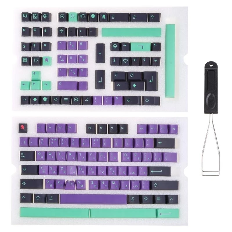 

F3KE PBT Keycaps 146 Keys Cherry Profile DYE SUB EVA Keycap For Mechanical Keyboard Japanese Russian Korean English