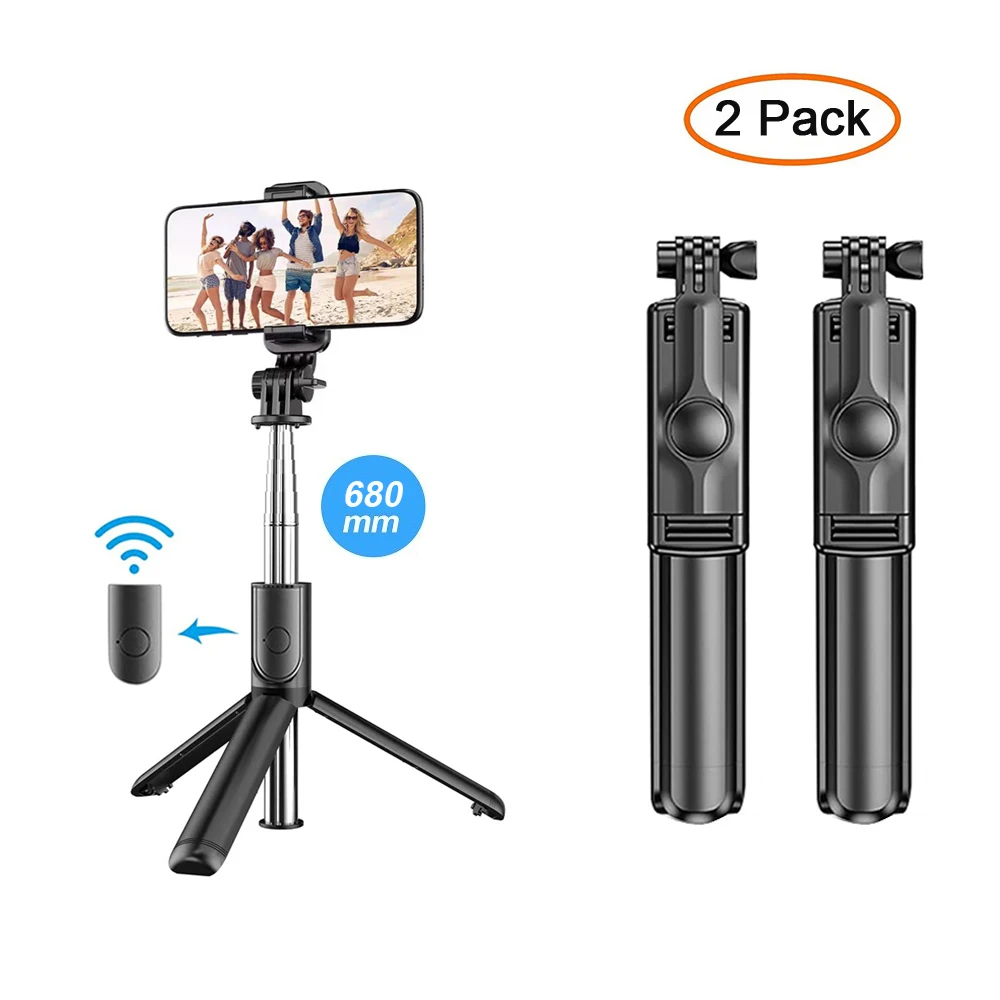 3In1 Bluetooth Draadloos Selfie-statief met invullicht Sluiter Afstandsbediening Draagbare opvouwbare monopod voor iPhone Smart Phone