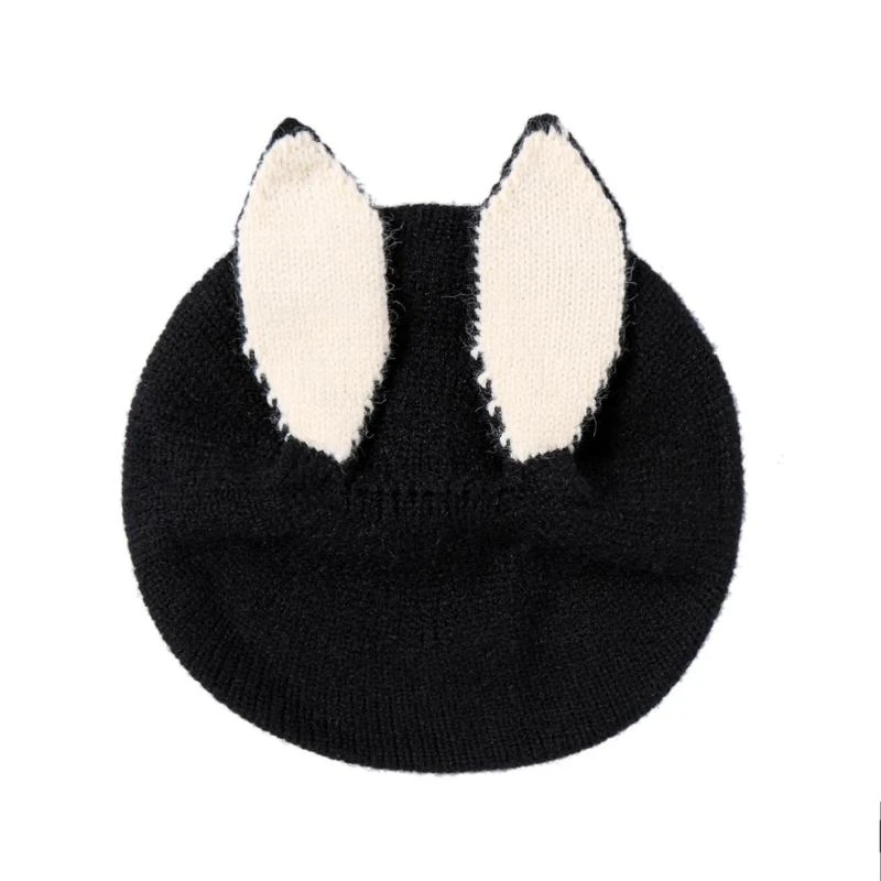 090B Kid Hat Knitted Hat Breathable Headwrap Cosplay Bunny Caps Winter Headwear