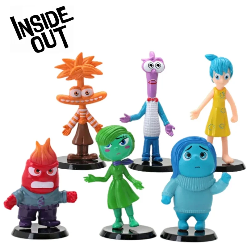 6pcs Inside Out 2 Figure Anime Joy Sadness Angry Action Figurine Fear Disgust Kits Collection Model Toy Gift in Stock