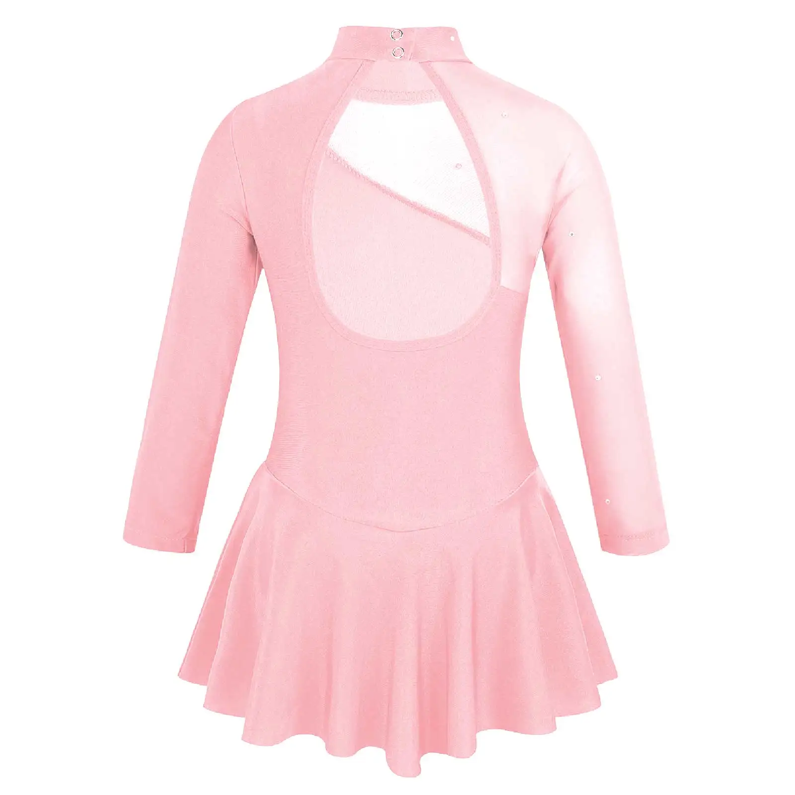 Teen Girls Ballet Jersey Figure Skating Dresses Gymnastics Leotard Performance Tiered Ruffled Hem Built-in Briefs Dance Costumes - view 5