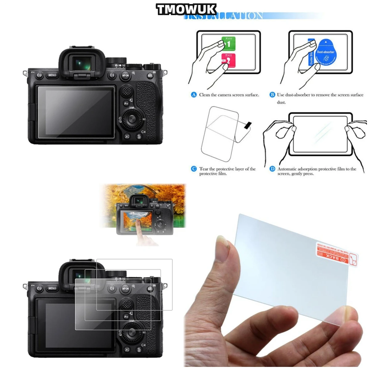 

For A7RII A7RIII A7R4 A7R4A A7SMII A7RMII A7MII A7MIII, Shatterproof Glass, Reliable Camera Defense