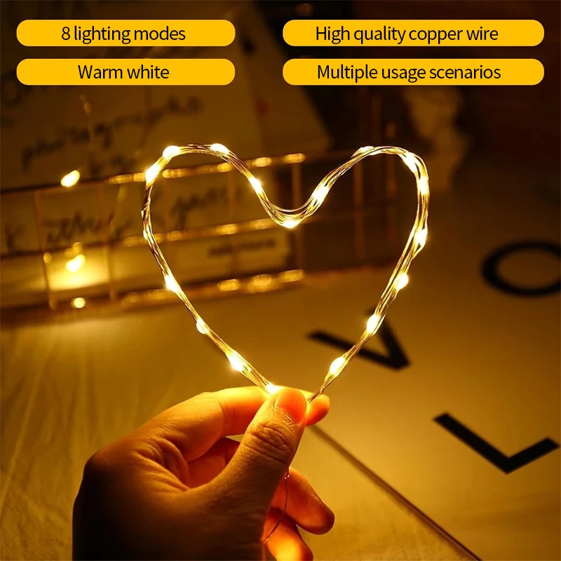 Twinkle Star 33FT 100 LED Silver Wire Fairy String Lights for Christmas Wedding Party Home Holiday Decoration,Battery Operated