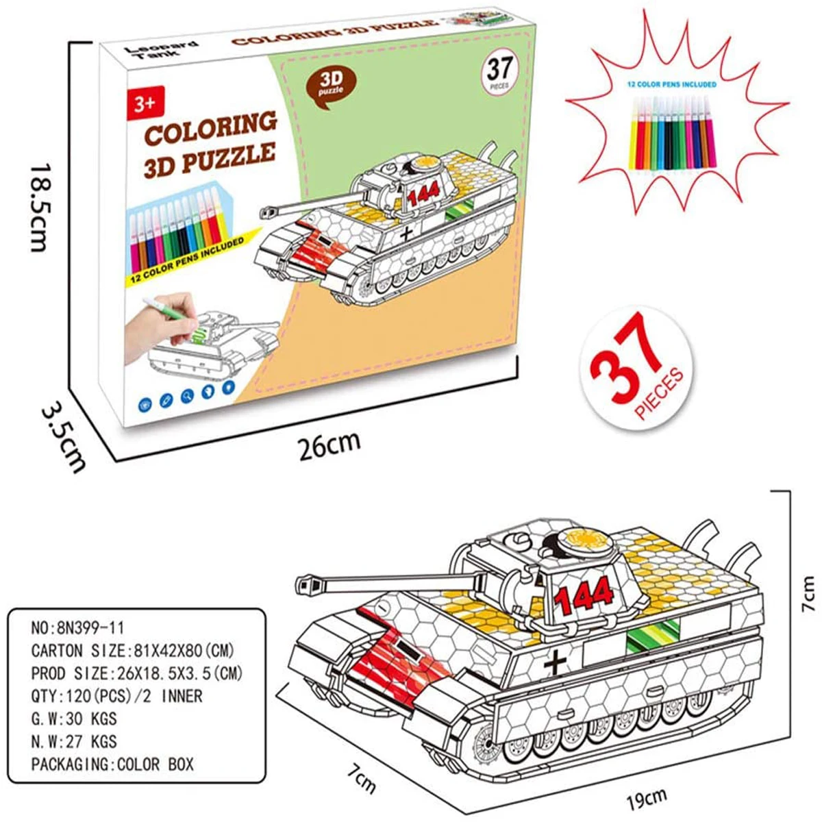

Набор 3D-пазлов QUN FENG: Раскраска и рисование, 3D-пазлы для творчества и рукоделия для детей 7, 8, 9, 10, 11, 12 лет. Забавный креативный подарок своими руками для Ги