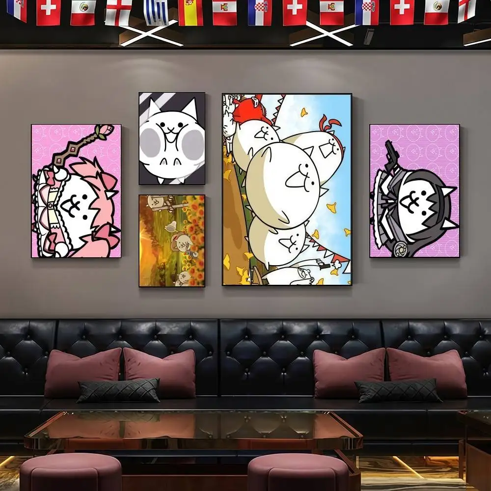 cute the B-Battle Cats  high-definition poster sticker, sprucing up home and room walls, available in diverse styles.