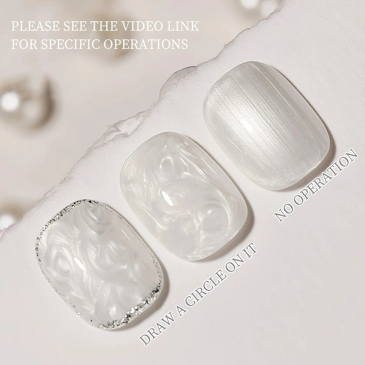 1 peça a nova cola de cetim com fio de madrepérola é popular cola de fototerapia de manicure com brilho fino e textura branca perolada