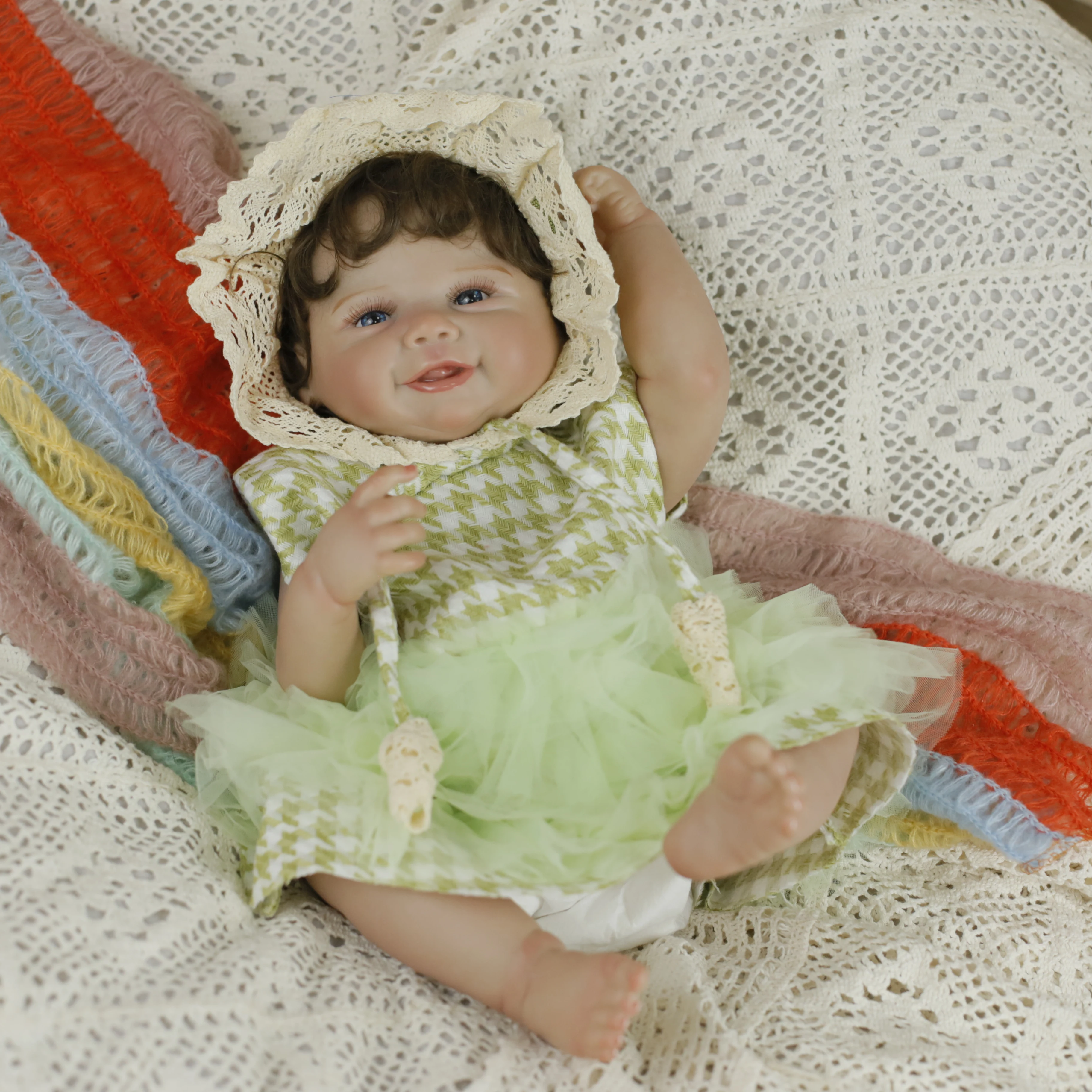 Boneca realista para bebê recém-nascido, 18 polegadas, toque macio, fofinho, pele 3d com veias visíveis, brinquedo artesanal de alta qualidade