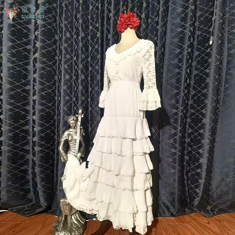 スペインのフラメンコダンススカート女性のカスタマイズセクシーなビッグスイング多層スカート部族スタイルベリーダンスパフォーマンス衣装