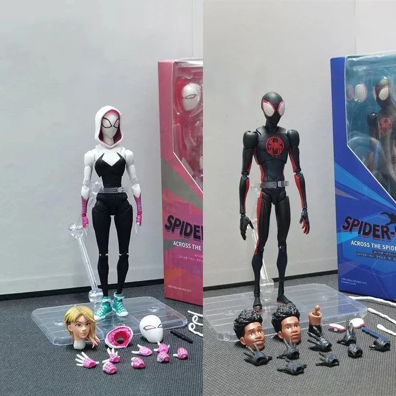 أنيمي الرجل العنكبوت Shf Figuarts مايلز موراليس جوين عمل أرقام جوين العنكبوت امرأة تمثال سبايدرمان الشكل البلاستيكية نموذج ألعاب الدمى #1