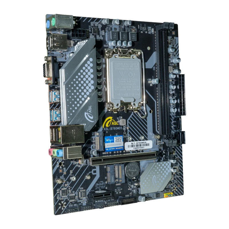 ASL B760M B760 Micro-ATX LGA 1700 Motherboard Mendukung Intel Core 12th 13th 14th Gen CPU DDR5 7000MHz OC Dual NVMe M.2 PCIe 4.0