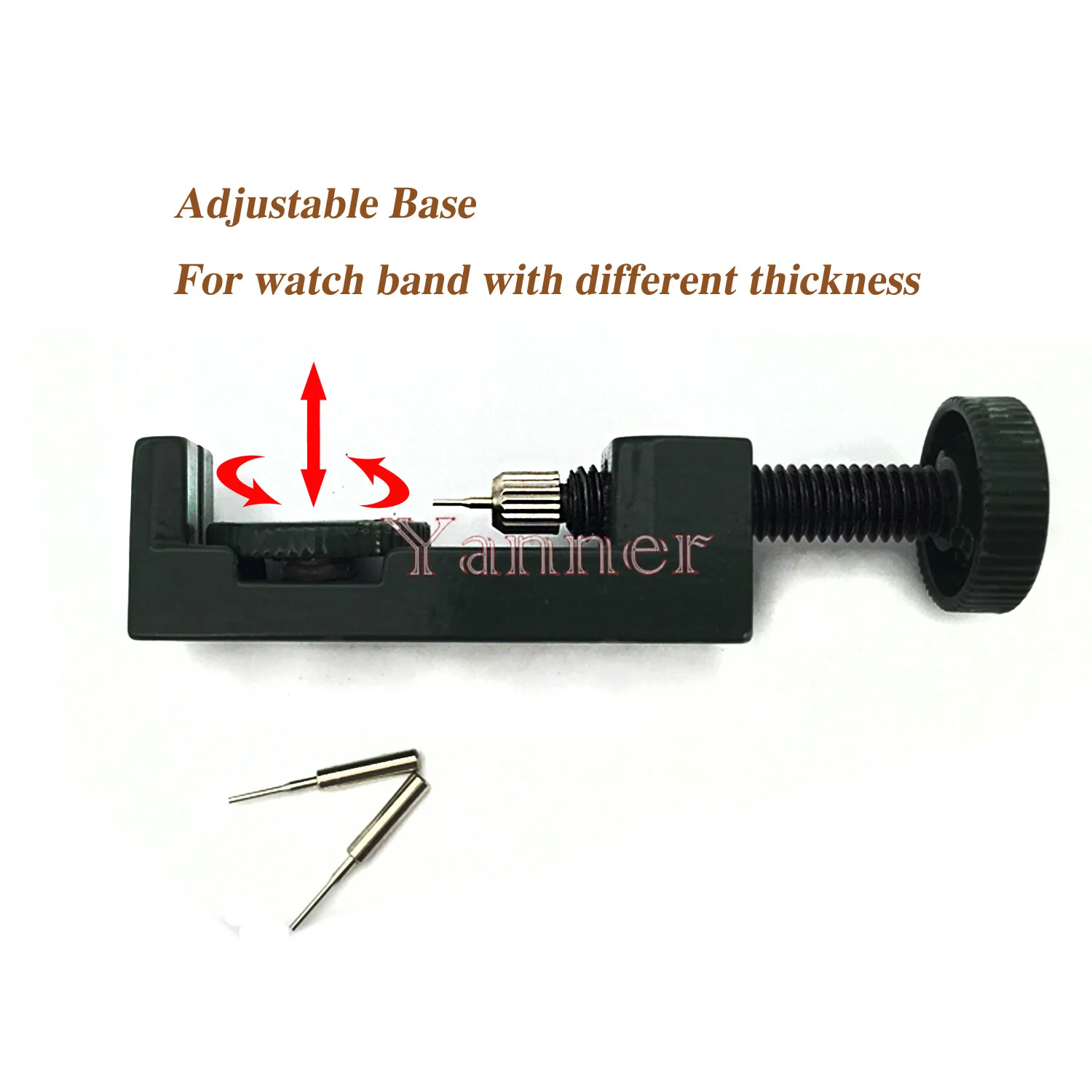 New Professional Watch Band & Bracelet Repair Accessories Adjustable Watch Pin Remover Tool with Two Spare Pins Herramientas