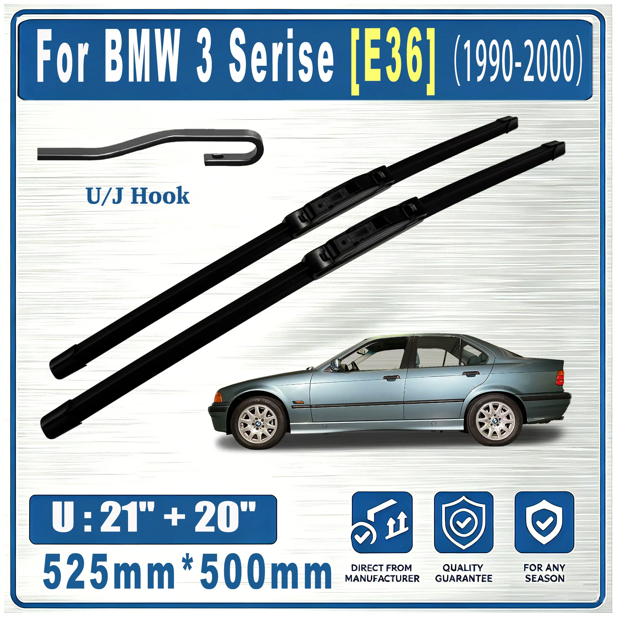 525mm 500mm For BMW 3 Serise [E36] 1990-2000 Front U 21