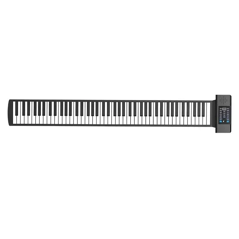 88 Keys Electronic Piano MIDI &USB Charge Portable ABS Soft Silicone Flexible Keyboard Digital Roll Up Piano with Horn and Pedal