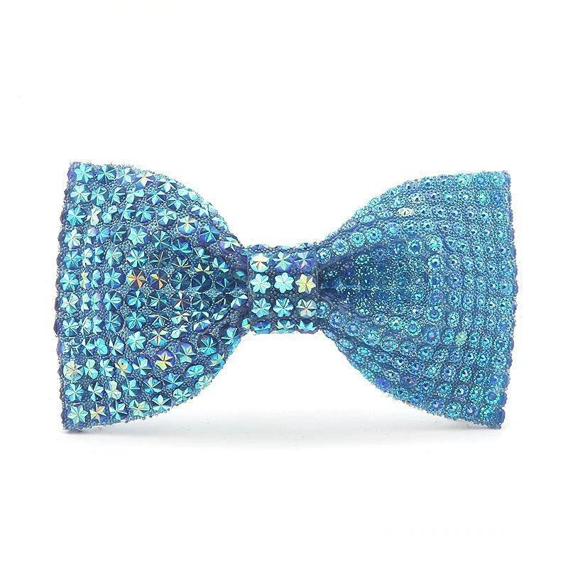 High-end Shiny Rhinestone Crystal Bow Tie for Men British Style Shirt Necktie Luxulry Jewelry Wedding Clothing Accessories