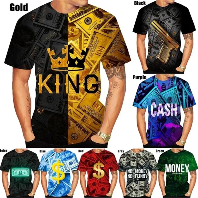 

Summer Hot Sale 3D Print Dollar Pattern T Shirts For Men Women Short-sleeved Round Neck Men's Tee Tops Clothing Streetwear