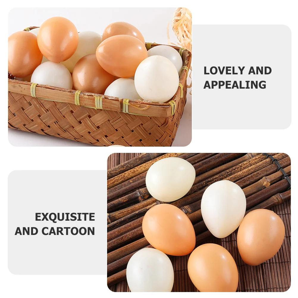

16pcs Plastic Decorative Fake Kids Egg Easter Diy Graffiti Egg Decor Montessori Educational Playset