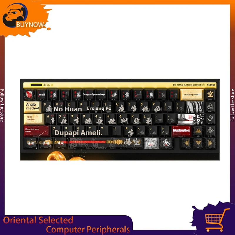 Titan Nation Oriental Selection Chinese Style Sun Wukong Theme 130 Keys Small Full Set Pbt Pc Original Height Keycaps Computer