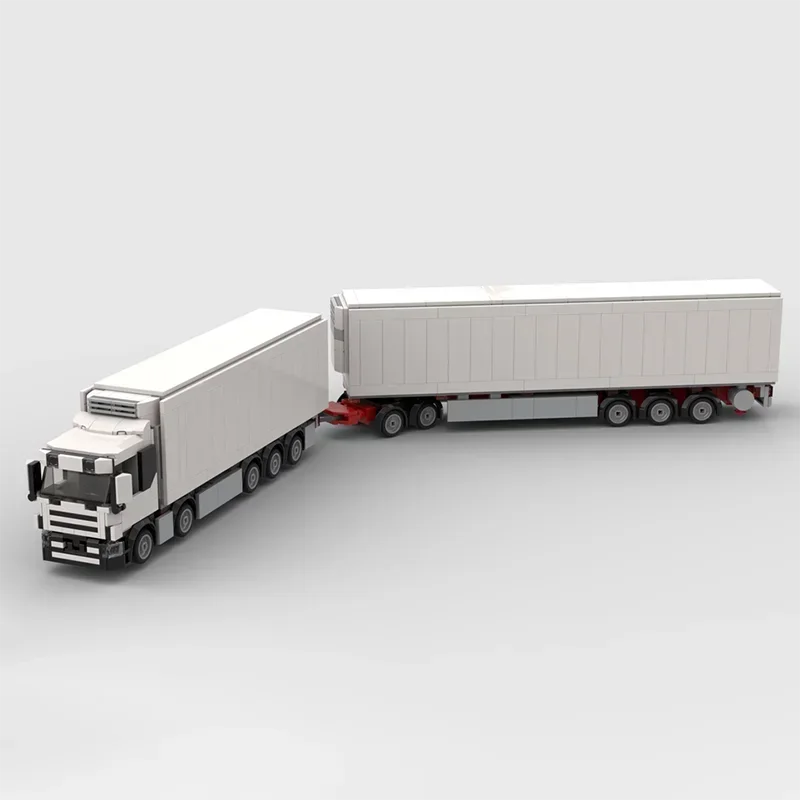Moc Bausteine Kühlwagen und voller Anhänger Modell Technologie modulare Blöcke Geschenke Spielzeug für Kinder DIY Set Montage