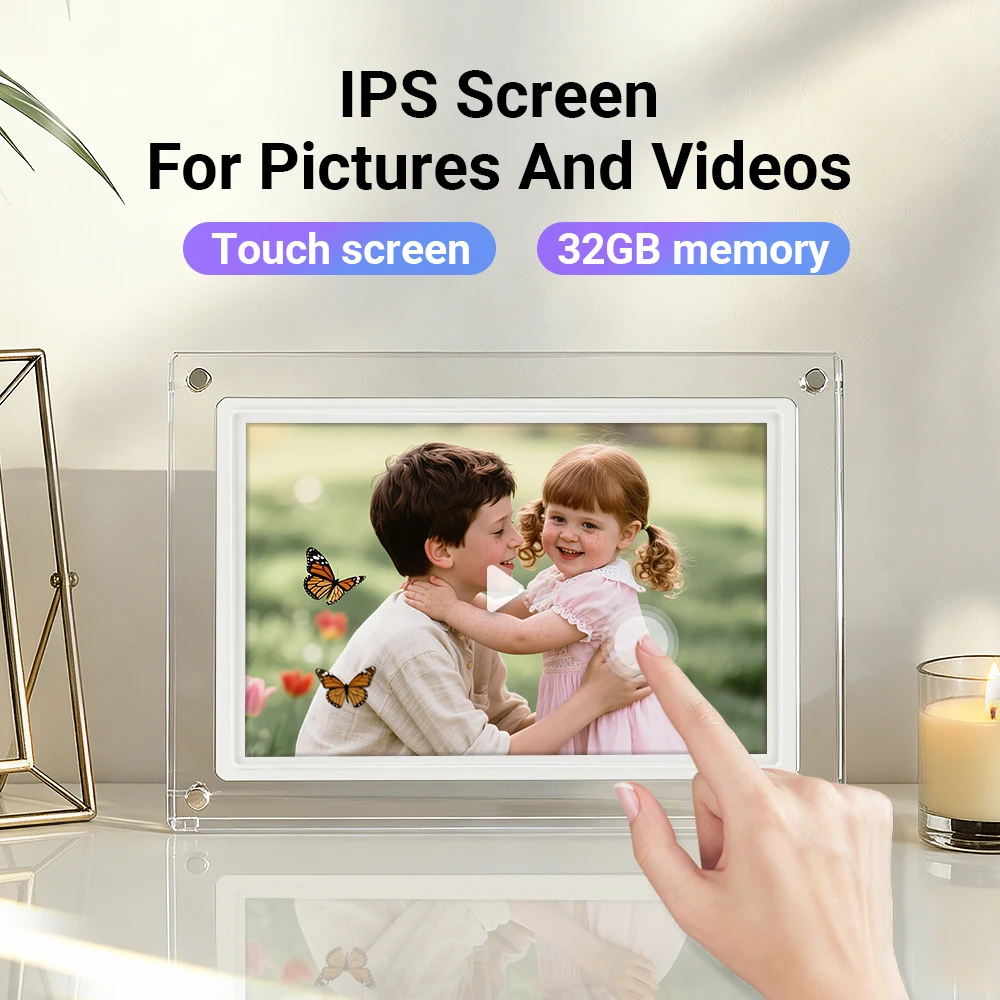 5/10 Inch IPS Screen 32GB Android Wifi Desk Digital Picture Frame Album Video Smart Picture Frame Acrylic Digital Photo Frame