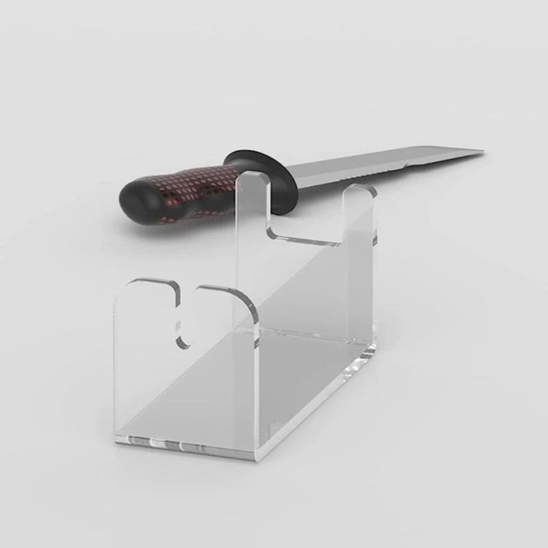 Transparent Knife Display Stand Clear Acrylic Knife Holder Countertop Cutlery high quality view 5