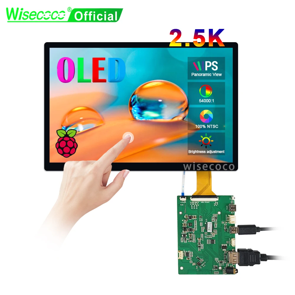 Wisecoco 10.5 inch 2.5k OLED AMOLED IPS Touch Display Gaming Raspberry Pi Screen For Laptop Switch Ps4/5 XboX MacBook 2560x1600