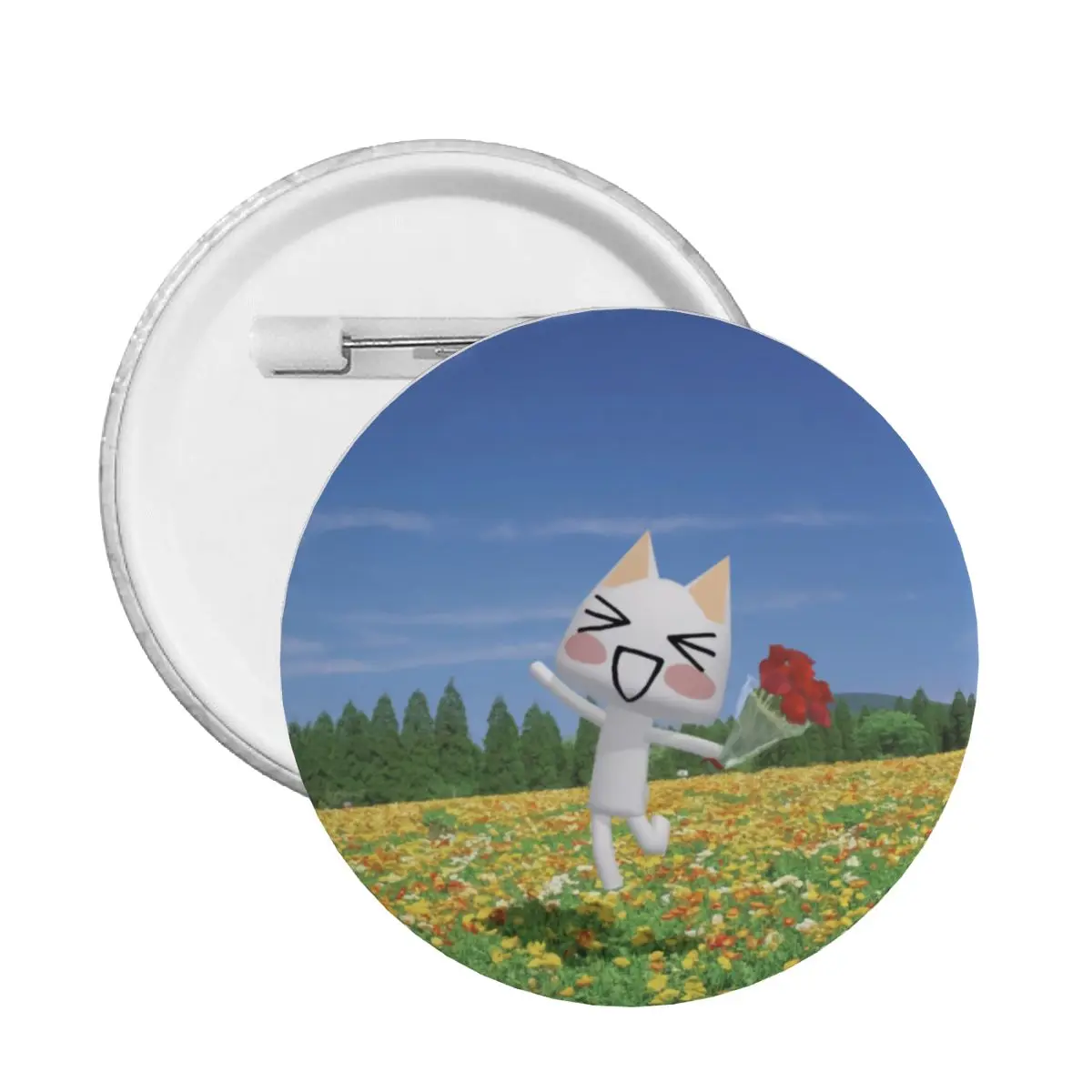 Personalize Cartoon Animation Toro Inoue Cat Button Pin for Bags Badges Brooch Pinback Gift